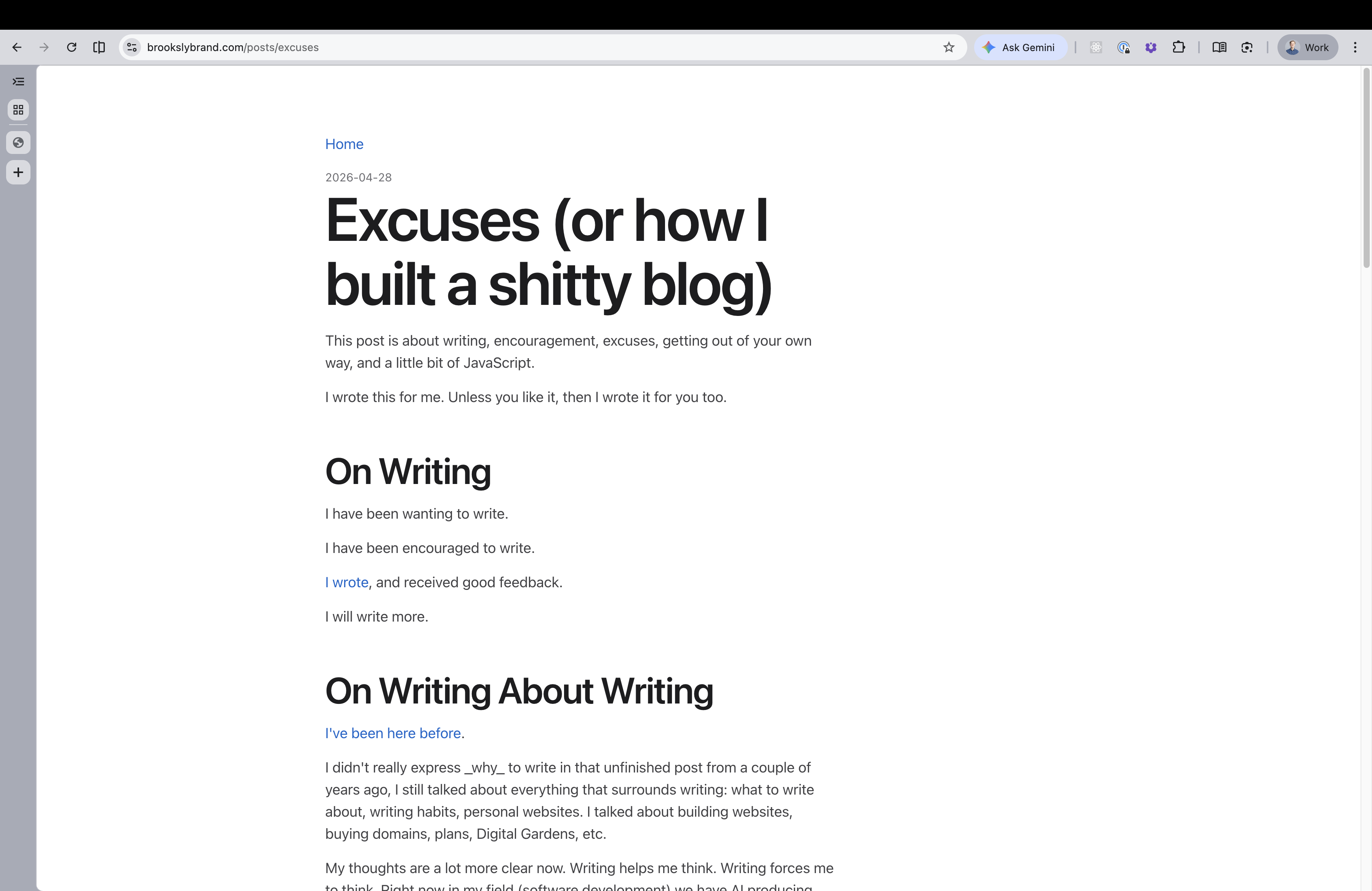 First version of the blog
